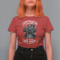 African American Motorcycle T Shirt For Women Skeleton Biker - Wonder Print Shop