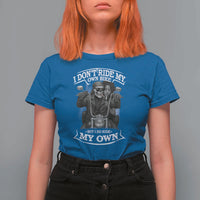 African American Motorcycle T Shirt For Women Skeleton Biker - Wonder Print Shop
