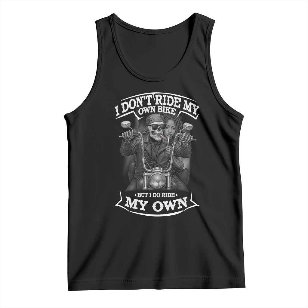 African American Motorcycle Tank Top Skeleton Biker - Wonder Print Shop