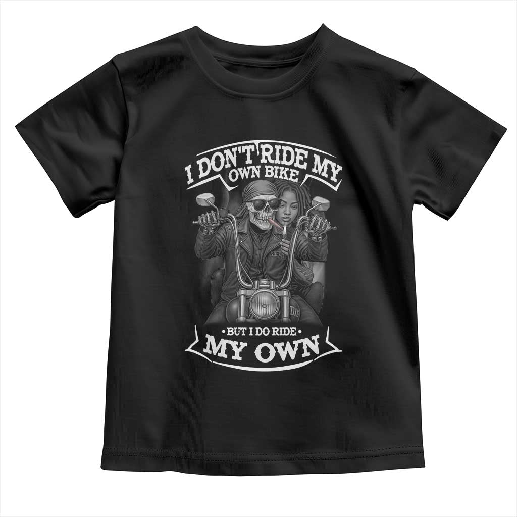 African American Motorcycle Toddler T Shirt Skeleton Biker - Wonder Print Shop