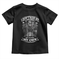 African American Motorcycle Toddler T Shirt Skeleton Biker - Wonder Print Shop