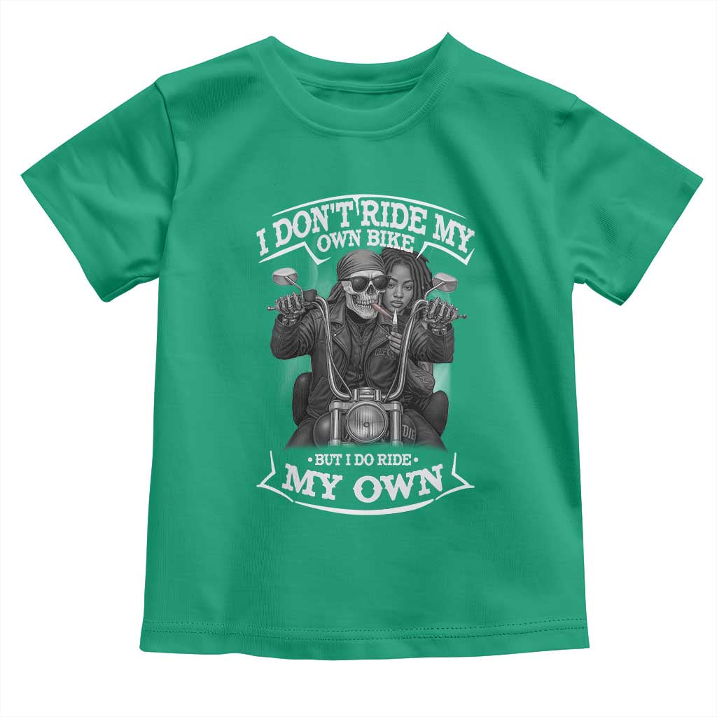 African American Motorcycle Toddler T Shirt Skeleton Biker - Wonder Print Shop