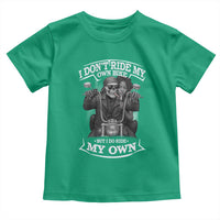 African American Motorcycle Toddler T Shirt Skeleton Biker - Wonder Print Shop