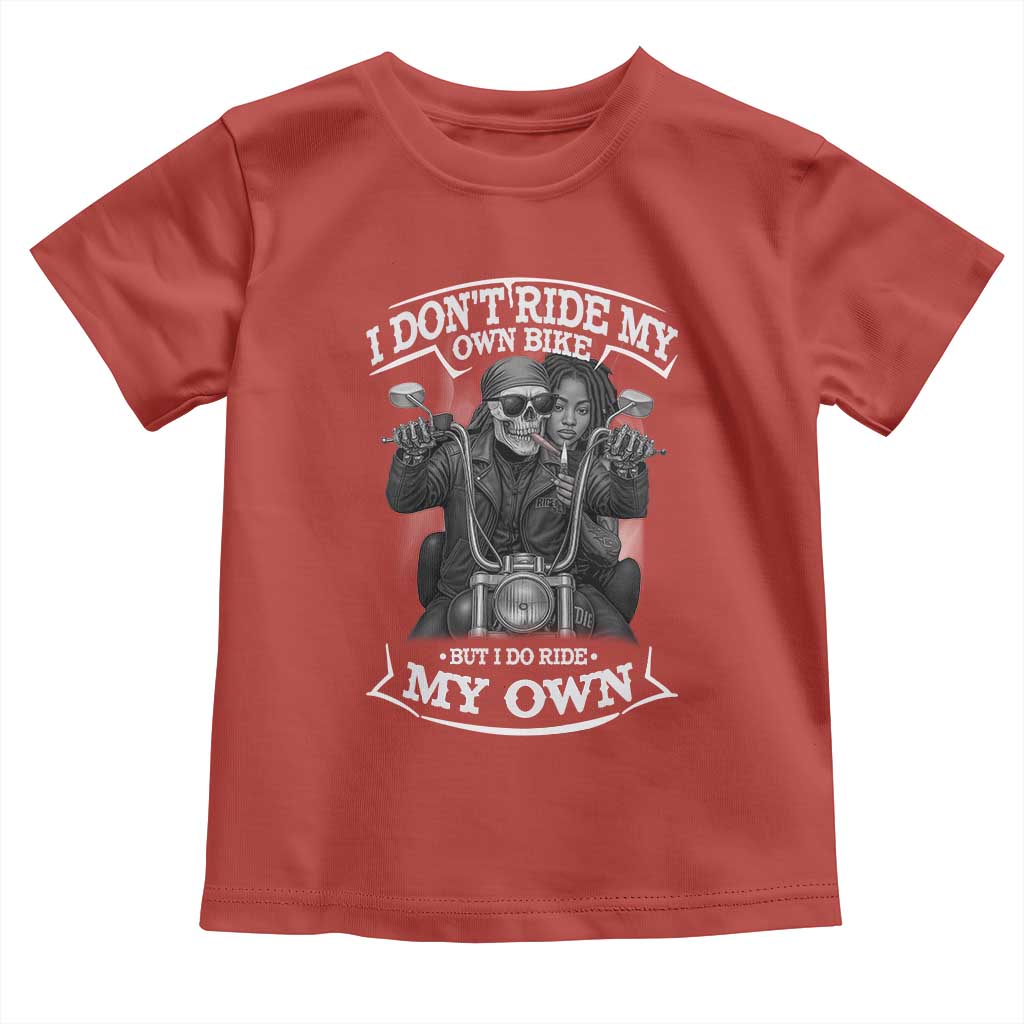 African American Motorcycle Toddler T Shirt Skeleton Biker - Wonder Print Shop