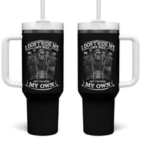 African American Motorcycle Tumbler With Handle Skeleton Biker