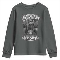 African American Motorcycle Youth Sweatshirt Skeleton Biker - Wonder Print Shop