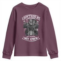 African American Motorcycle Youth Sweatshirt Skeleton Biker - Wonder Print Shop