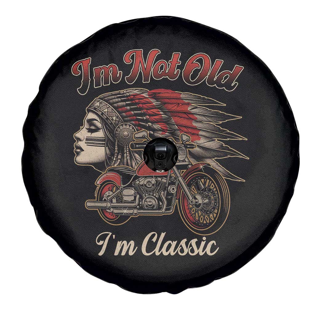 Funny Native American Biker Spare Tire Cover I Am Not Old I Am Classic - Wonder Print Shop