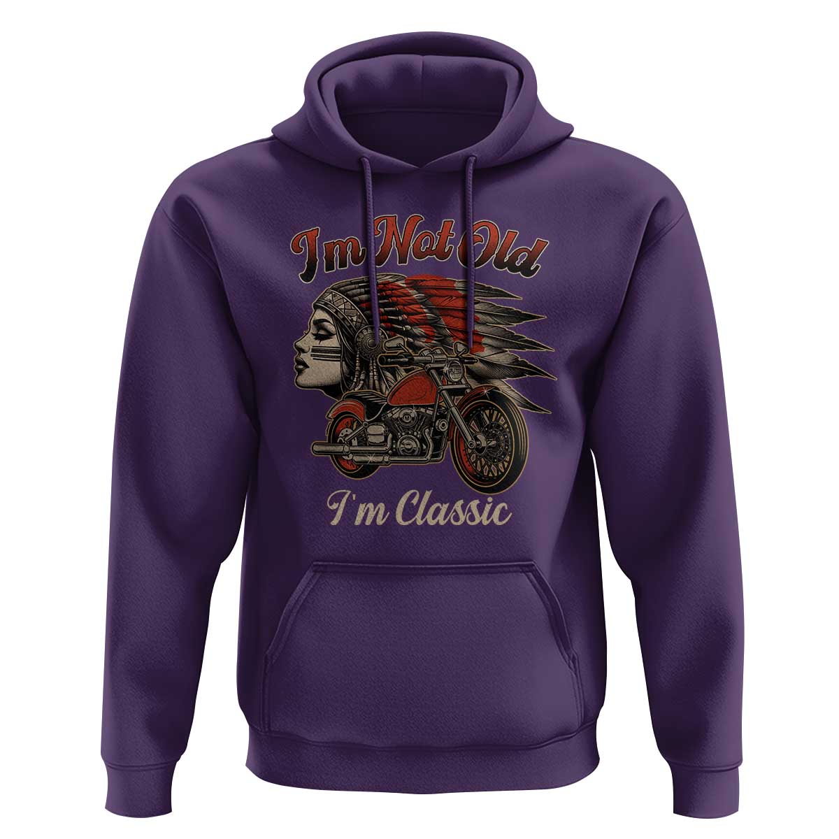 Funny Native American Biker Hoodie I Am Not Old I Am Classic - Wonder Print Shop