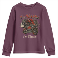 Funny Native American Biker Youth Sweatshirt I Am Not Old I Am Classic - Wonder Print Shop