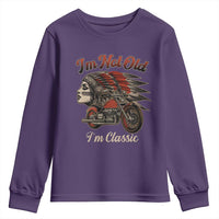 Funny Native American Biker Youth Sweatshirt I Am Not Old I Am Classic - Wonder Print Shop