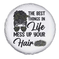 Funny Biker Woman Spare Tire Cover The Best Things In Life Mess Up Your Hair - Wonder Print Shop