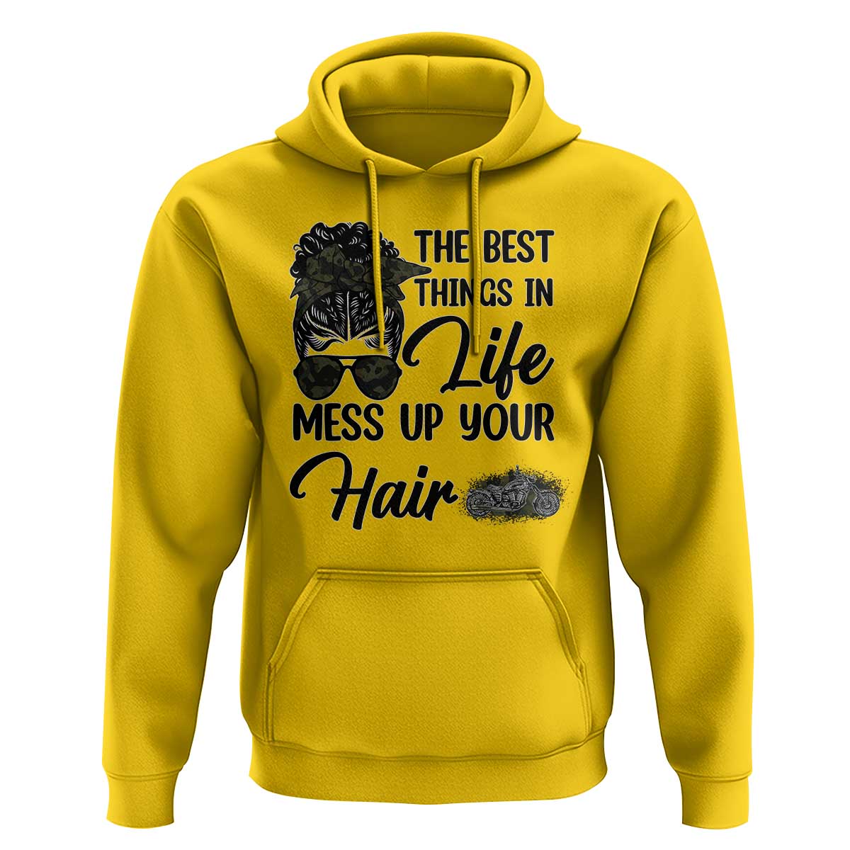 Funny Biker Woman Hoodie The Best Things In Life Mess Up Your Hair - Wonder Print Shop