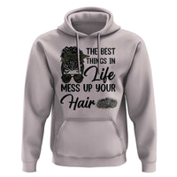 Funny Biker Woman Hoodie The Best Things In Life Mess Up Your Hair - Wonder Print Shop