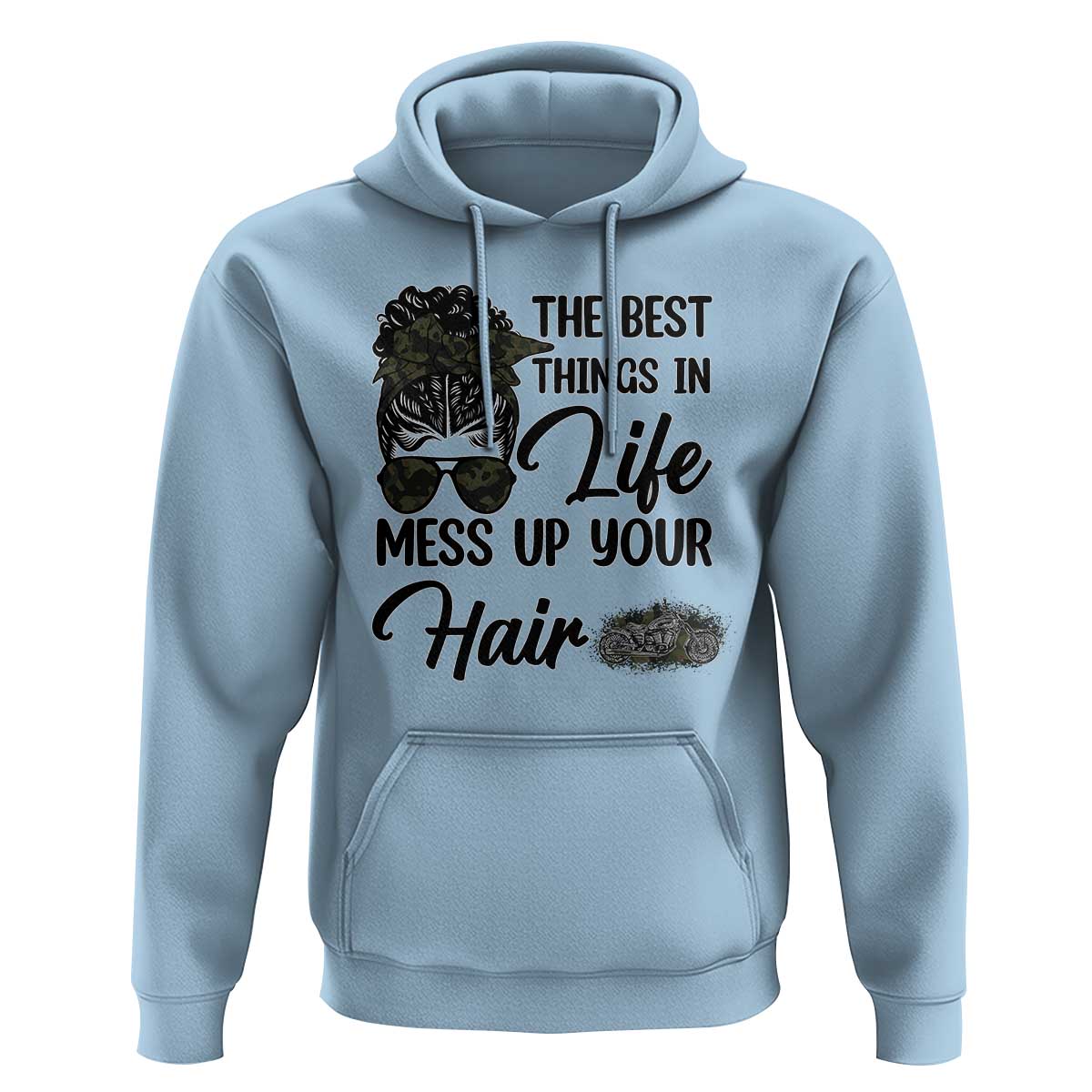 Funny Biker Woman Hoodie The Best Things In Life Mess Up Your Hair - Wonder Print Shop