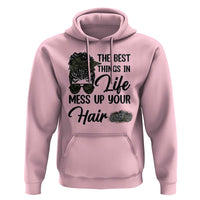 Funny Biker Woman Hoodie The Best Things In Life Mess Up Your Hair - Wonder Print Shop