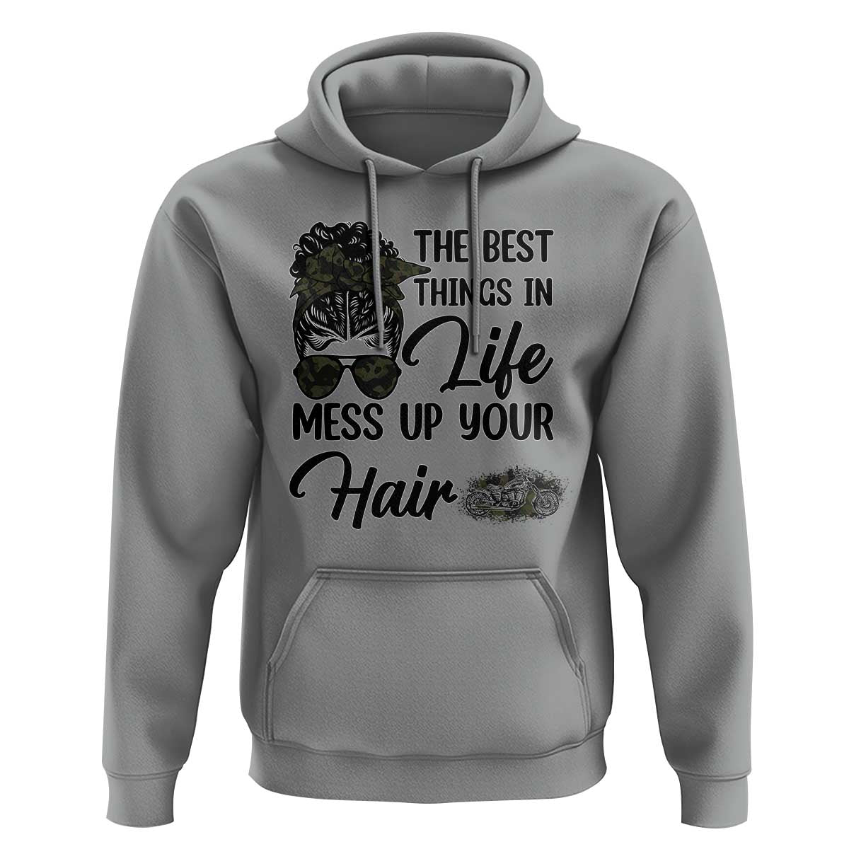 Funny Biker Woman Hoodie The Best Things In Life Mess Up Your Hair - Wonder Print Shop