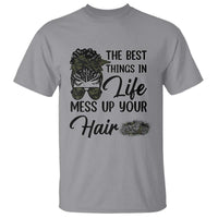 Funny Biker Woman T Shirt The Best Things In Life Mess Up Your Hair - Wonder Print Shop
