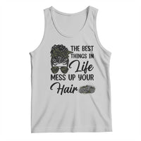 Funny Biker Woman Tank Top The Best Things In Life Mess Up Your Hair - Wonder Print Shop