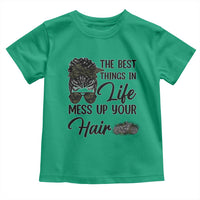 Funny Biker Woman Toddler T Shirt The Best Things In Life Mess Up Your Hair - Wonder Print Shop