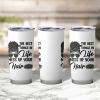 Funny Biker Woman Tumbler Cup The Best Things In Life Mess Up Your Hair
