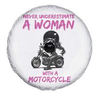 Funny Biker Woman Spare Tire Cover Never Underestimate A Women On A Motorcycle - Wonder Print Shop