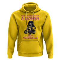 Funny Biker Woman Hoodie Never Underestimate A Women On A Motorcycle - Wonder Print Shop