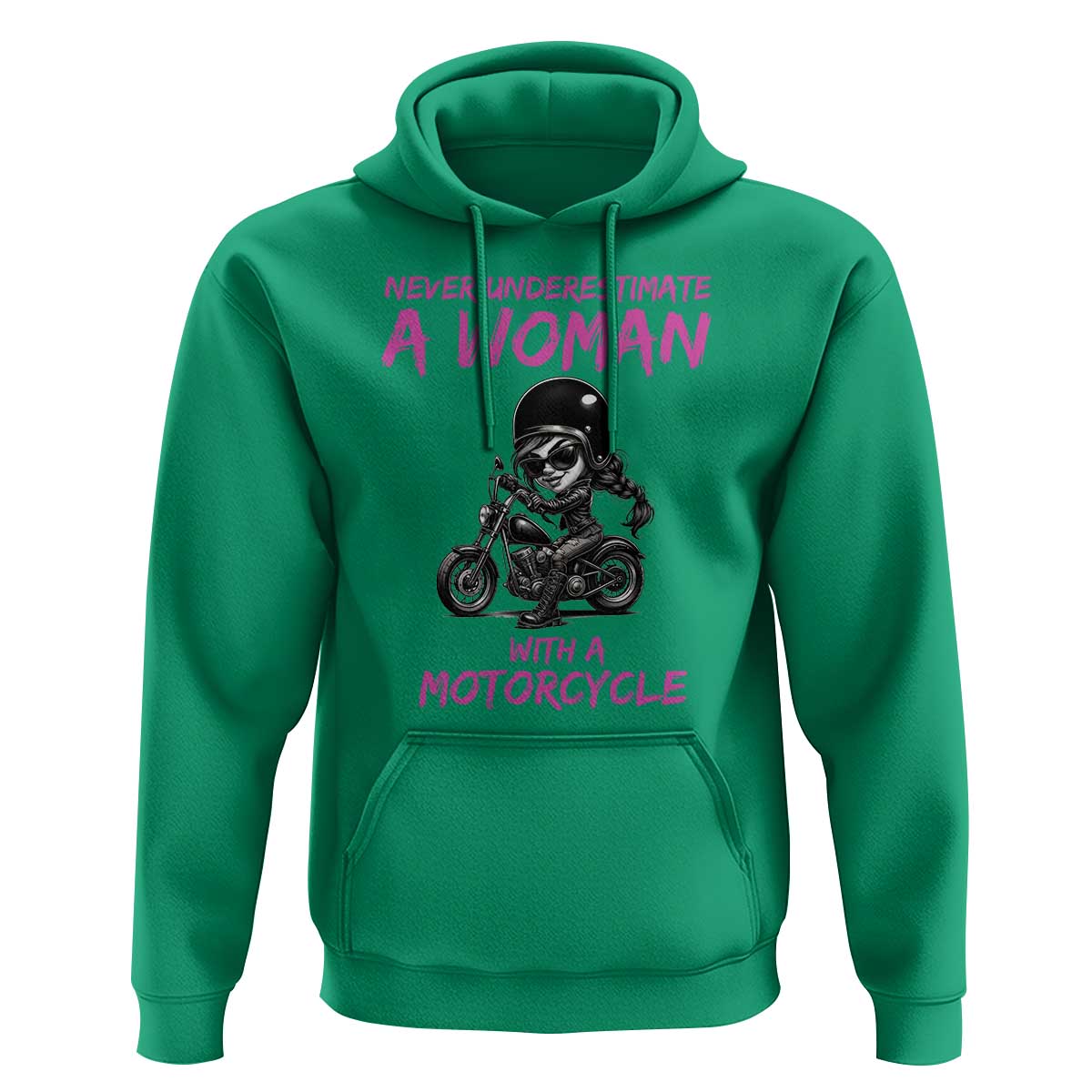 Funny Biker Woman Hoodie Never Underestimate A Women On A Motorcycle - Wonder Print Shop