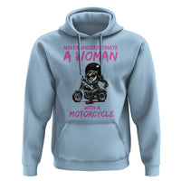 Funny Biker Woman Hoodie Never Underestimate A Women On A Motorcycle - Wonder Print Shop