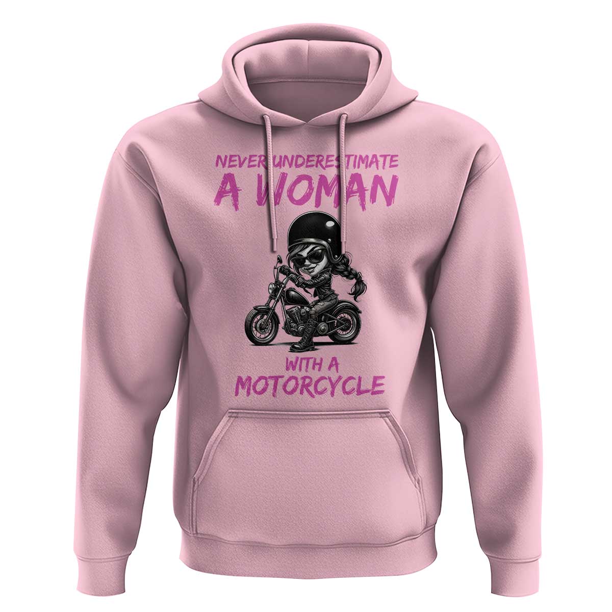 Funny Biker Woman Hoodie Never Underestimate A Women On A Motorcycle - Wonder Print Shop