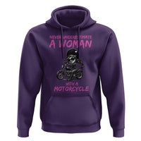 Funny Biker Woman Hoodie Never Underestimate A Women On A Motorcycle - Wonder Print Shop