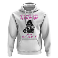 Funny Biker Woman Hoodie Never Underestimate A Women On A Motorcycle - Wonder Print Shop