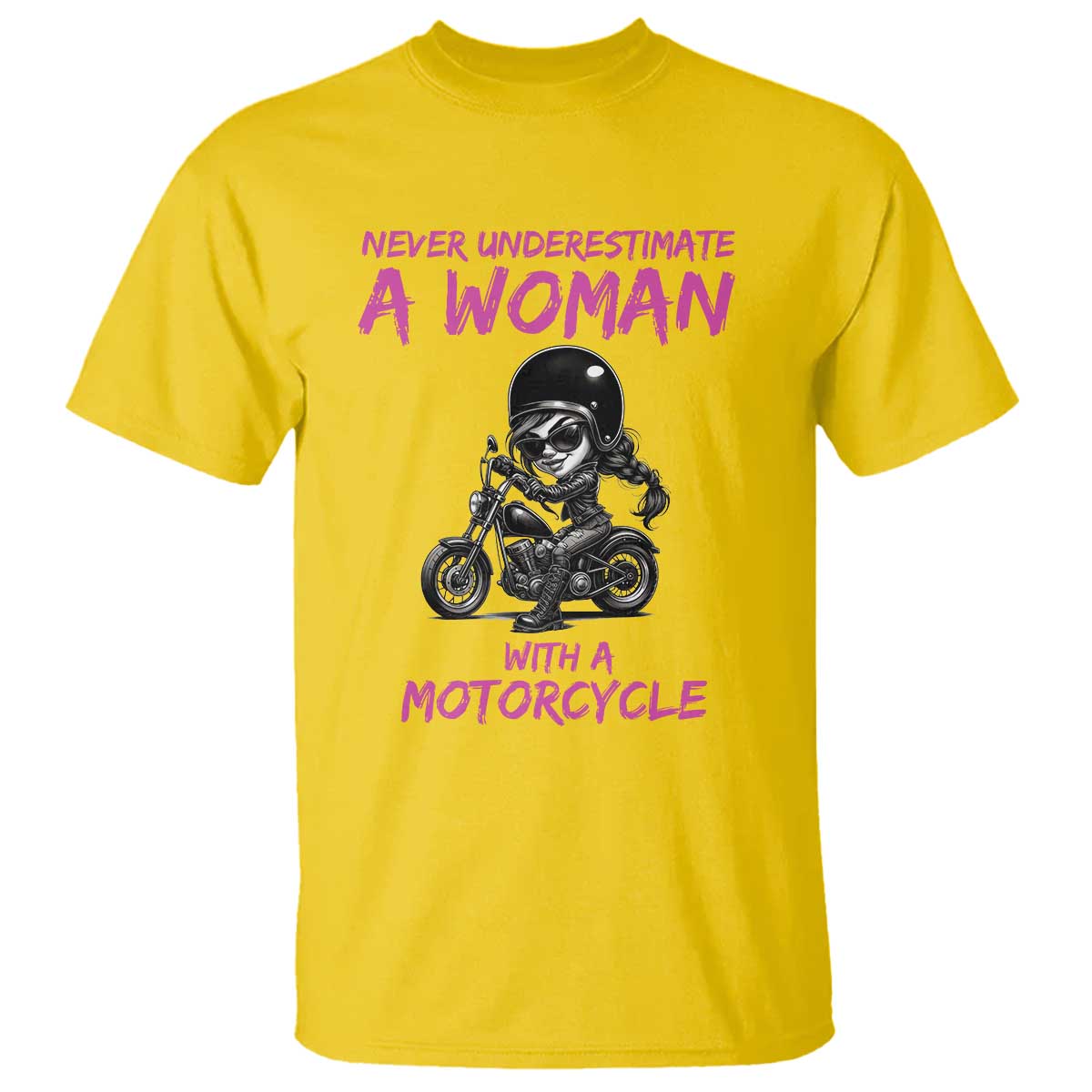 Funny Biker Woman T Shirt Never Underestimate A Women On A Motorcycle - Wonder Print Shop