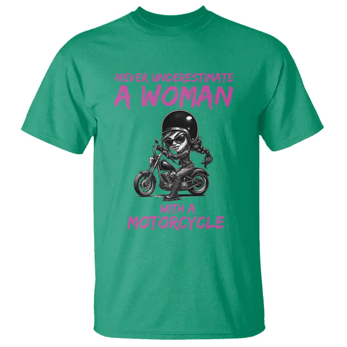 Funny Biker Woman T Shirt Never Underestimate A Women On A Motorcycle - Wonder Print Shop