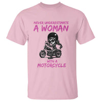 Funny Biker Woman T Shirt Never Underestimate A Women On A Motorcycle - Wonder Print Shop