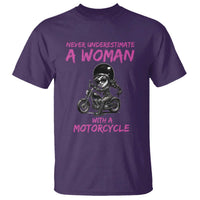 Funny Biker Woman T Shirt Never Underestimate A Women On A Motorcycle - Wonder Print Shop