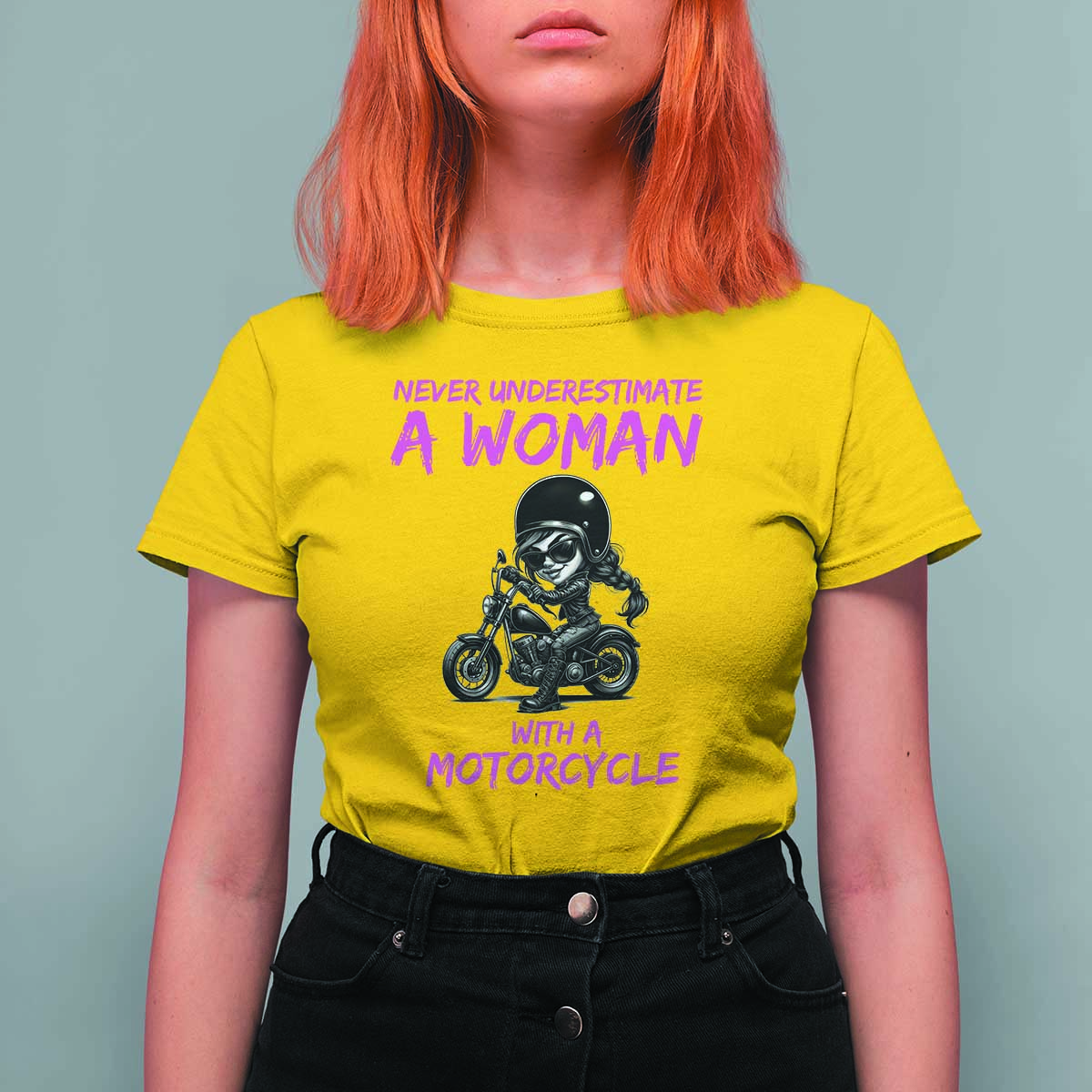 Funny Biker Woman T Shirt For Women Never Underestimate A Women On A Motorcycle - Wonder Print Shop