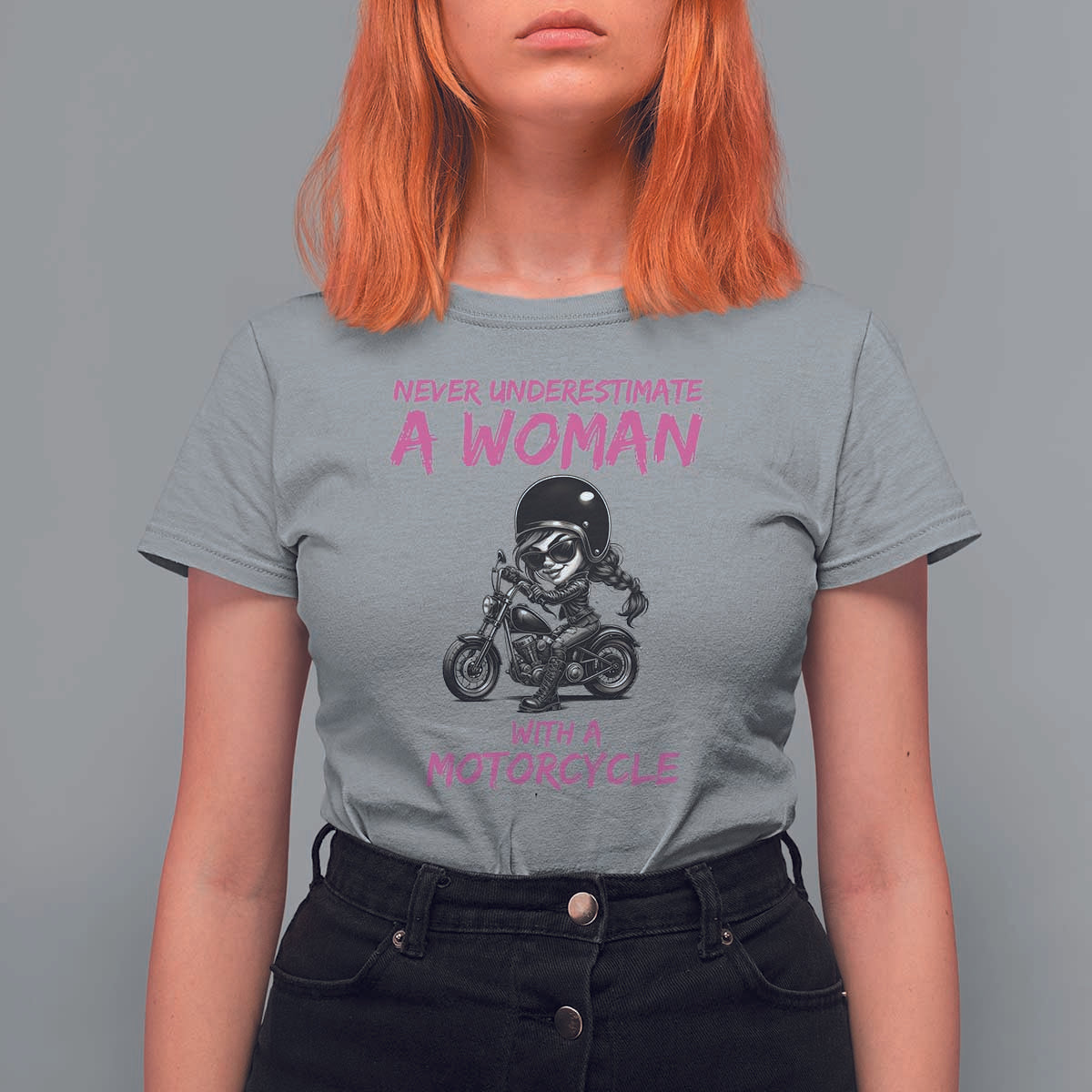 Funny Biker Woman T Shirt For Women Never Underestimate A Women On A Motorcycle - Wonder Print Shop