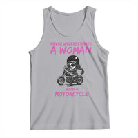 Funny Biker Woman Tank Top Never Underestimate A Women On A Motorcycle - Wonder Print Shop