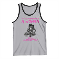 Funny Biker Woman Tank Top Never Underestimate A Women On A Motorcycle - Wonder Print Shop