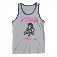 Funny Biker Woman Tank Top Never Underestimate A Women On A Motorcycle - Wonder Print Shop