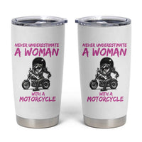 Funny Biker Woman Tumbler Cup Never Underestimate A Women On A Motorcycle