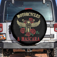 Motorcycle Women Biker Spare Tire Cover Motorcycles And Mascara Roses - Wonder Print Shop