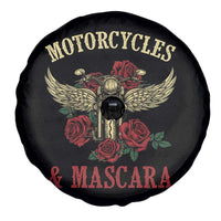 Motorcycle Women Biker Spare Tire Cover Motorcycles And Mascara Roses - Wonder Print Shop