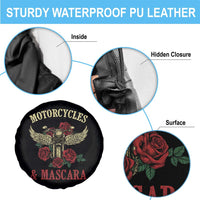 Motorcycle Women Biker Spare Tire Cover Motorcycles And Mascara Roses - Wonder Print Shop