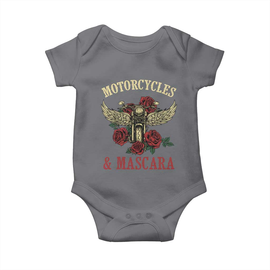 Motorcycle Women Biker Baby Onesie Motorcycles And Mascara Roses - Wonder Print Shop