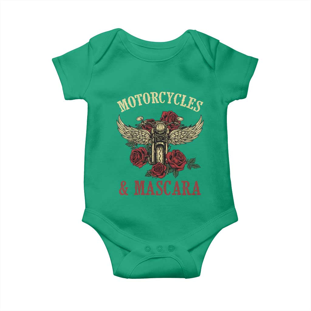 Motorcycle Women Biker Baby Onesie Motorcycles And Mascara Roses - Wonder Print Shop