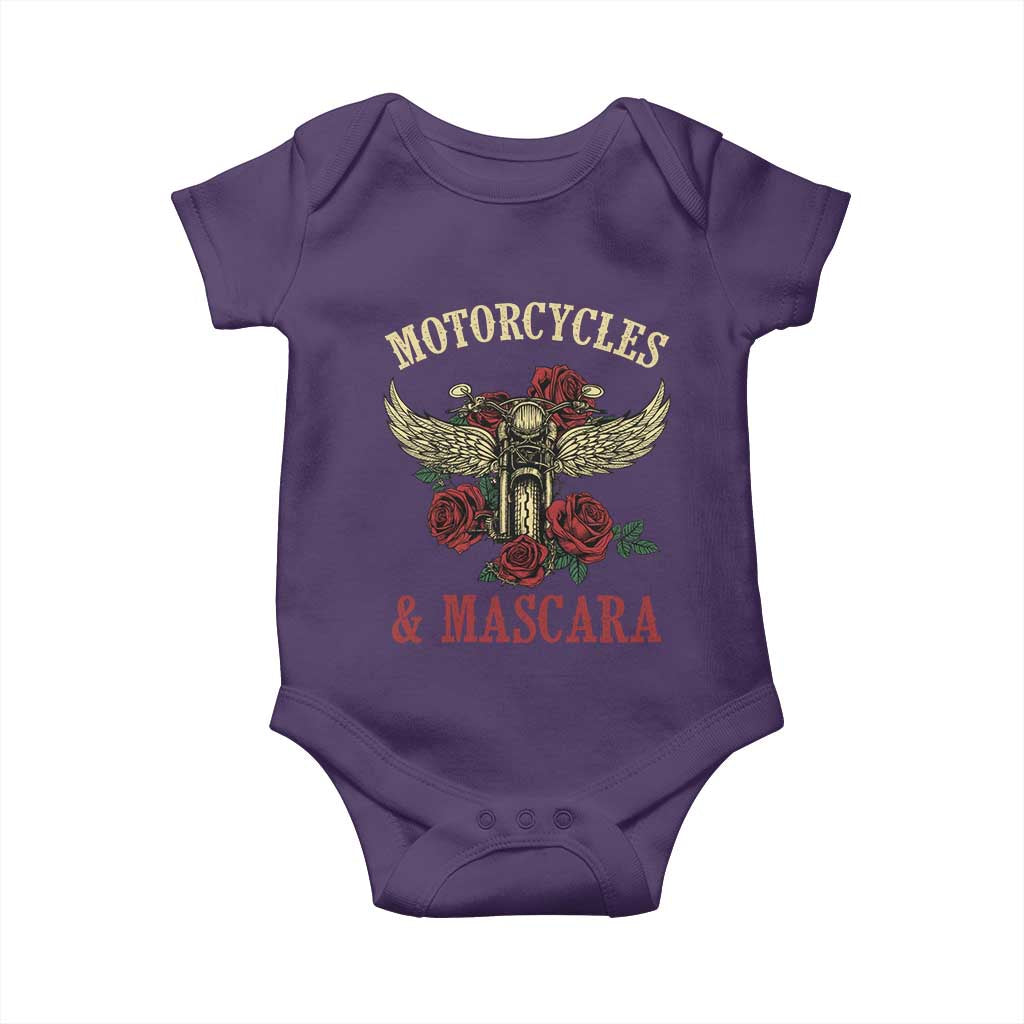 Motorcycle Women Biker Baby Onesie Motorcycles And Mascara Roses - Wonder Print Shop