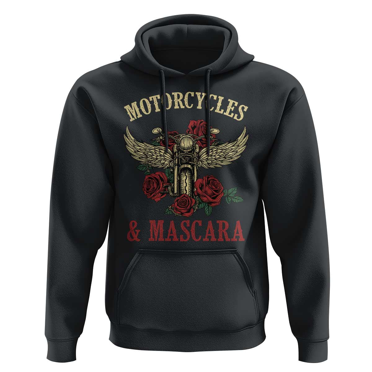 Motorcycle Women Biker Hoodie Motorcycles And Mascara Roses - Wonder Print Shop