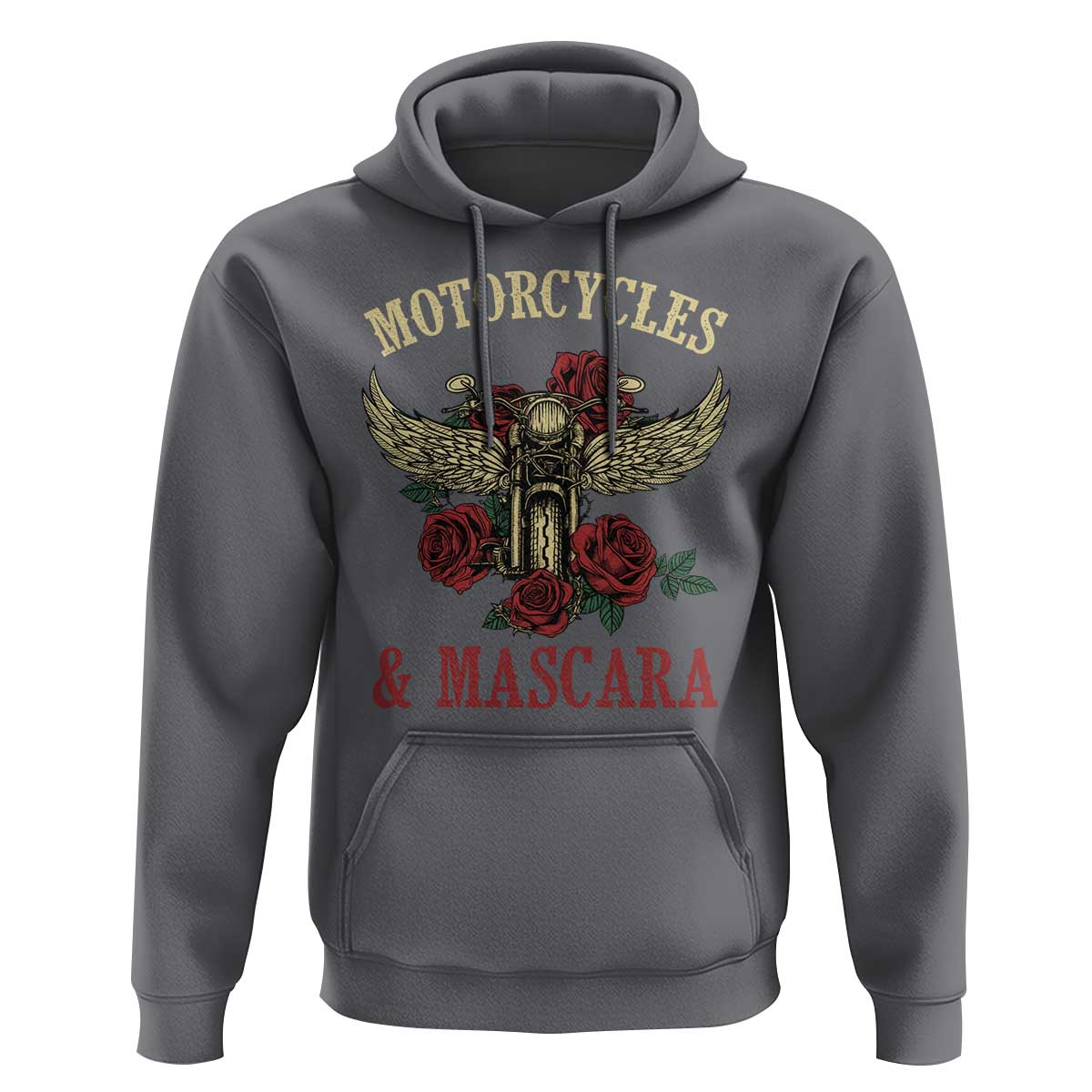 Motorcycle Women Biker Hoodie Motorcycles And Mascara Roses - Wonder Print Shop